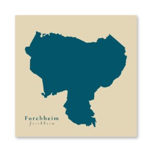 Forchheim Karte (Bayern) - Moderne Landkarte - Wandbild Kunstdruck Poster Map