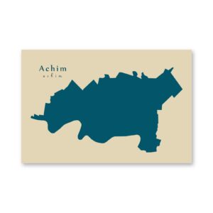 Achim Karte (Niedersachsen) - Moderne Landkarte - Wandbild Kunstdruck Poster Map
