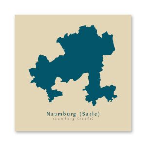 Naumburg (Saale) Karte (Sachsen-Anhalt) - Moderne Landkarte - Wandbild Kunstdruck Poster Map