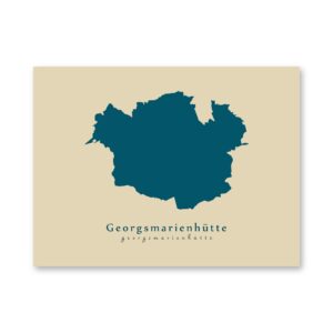 Georgsmarienhütte Karte (Niedersachsen) - Moderne Landkarte - Wandbild Kunstdruck Poster Map
