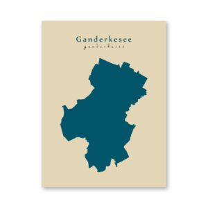 Ganderkesee Karte (Niedersachsen) - Moderne Landkarte - Wandbild Kunstdruck Poster Map
