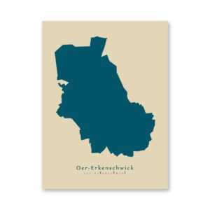 Oer-Erkenschwick Karte (Nordrhein-Westfalen) - Moderne Landkarte - Wandbild Kunstdruck Poster Map