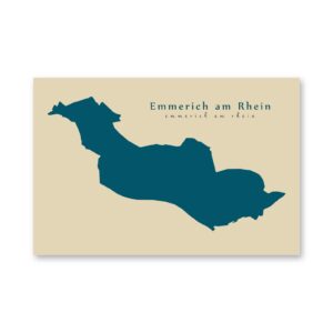 Emmerich am Rhein Karte (Nordrhein-Westfalen) - Moderne Landkarte - Wandbild Kunstdruck Poster Map