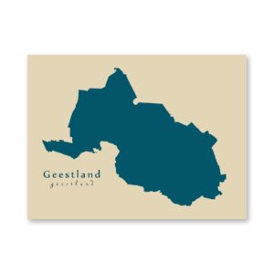 Geestland Karte (Niedersachsen) - Moderne Landkarte - Wandbild Kunstdruck Poster Map