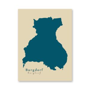 Burgdorf Karte (Niedersachsen) - Moderne Landkarte - Wandbild Kunstdruck Poster Map