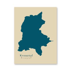 Kreuztal Karte (Nordrhein-Westfalen) - Moderne Landkarte - Wandbild Kunstdruck Poster Map