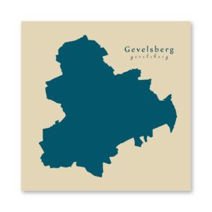 Gevelsberg Karte (Nordrhein-Westfalen) - Moderne Landkarte - Wandbild Kunstdruck Poster Map