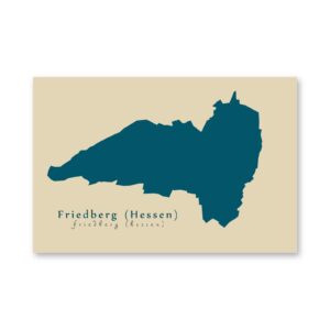 Friedberg (Hessen) Karte (Hessen) - Moderne Landkarte - Wandbild Kunstdruck Poster Map