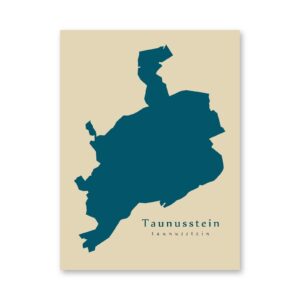 Taunusstein Karte (Hessen) - Moderne Landkarte - Wandbild Kunstdruck Poster Map