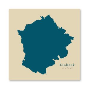 Einbeck Karte (Niedersachsen) - Moderne Landkarte - Wandbild Kunstdruck Poster Map