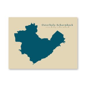 Osterholz-Scharmbeck Karte (Niedersachsen) - Moderne Landkarte - Wandbild Kunstdruck Poster Map