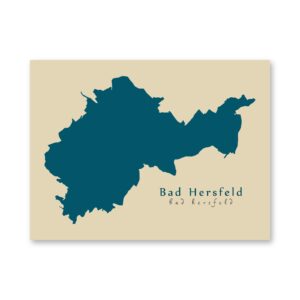 Bad Hersfeld Karte (Hessen) - Moderne Landkarte - Wandbild Kunstdruck Poster Map