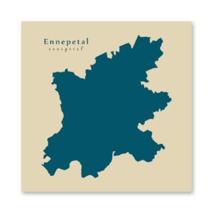 Ennepetal Karte (Nordrhein-Westfalen) - Moderne Landkarte - Wandbild Kunstdruck Poster Map