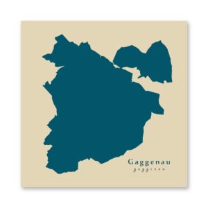 Gaggenau Karte (Baden-Württemberg) - Moderne Landkarte - Wandbild Kunstdruck Poster Map