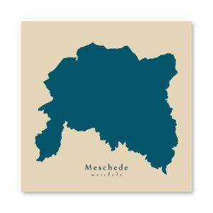 Meschede Karte (Nordrhein-Westfalen) - Moderne Landkarte - Wandbild Kunstdruck Poster Map