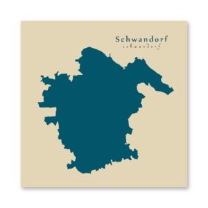 Schwandorf Karte (Bayern) - Moderne Landkarte - Wandbild Kunstdruck Poster Map