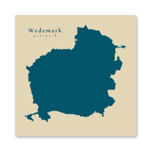Wedemark Karte (Niedersachsen) - Moderne Landkarte - Wandbild Kunstdruck Poster Map