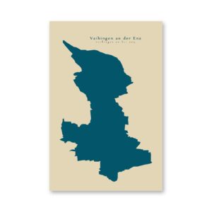 Vaihingen an der Enz Karte (Baden-Württemberg) - Moderne Landkarte - Wandbild Kunstdruck Poster Map
