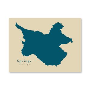Springe Karte (Niedersachsen) - Moderne Landkarte - Wandbild Kunstdruck Poster Map