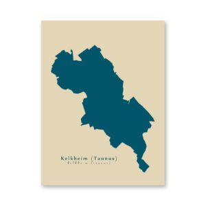 Kelkheim (Taunus) Karte (Hessen) - Moderne Landkarte - Wandbild Kunstdruck Poster Map