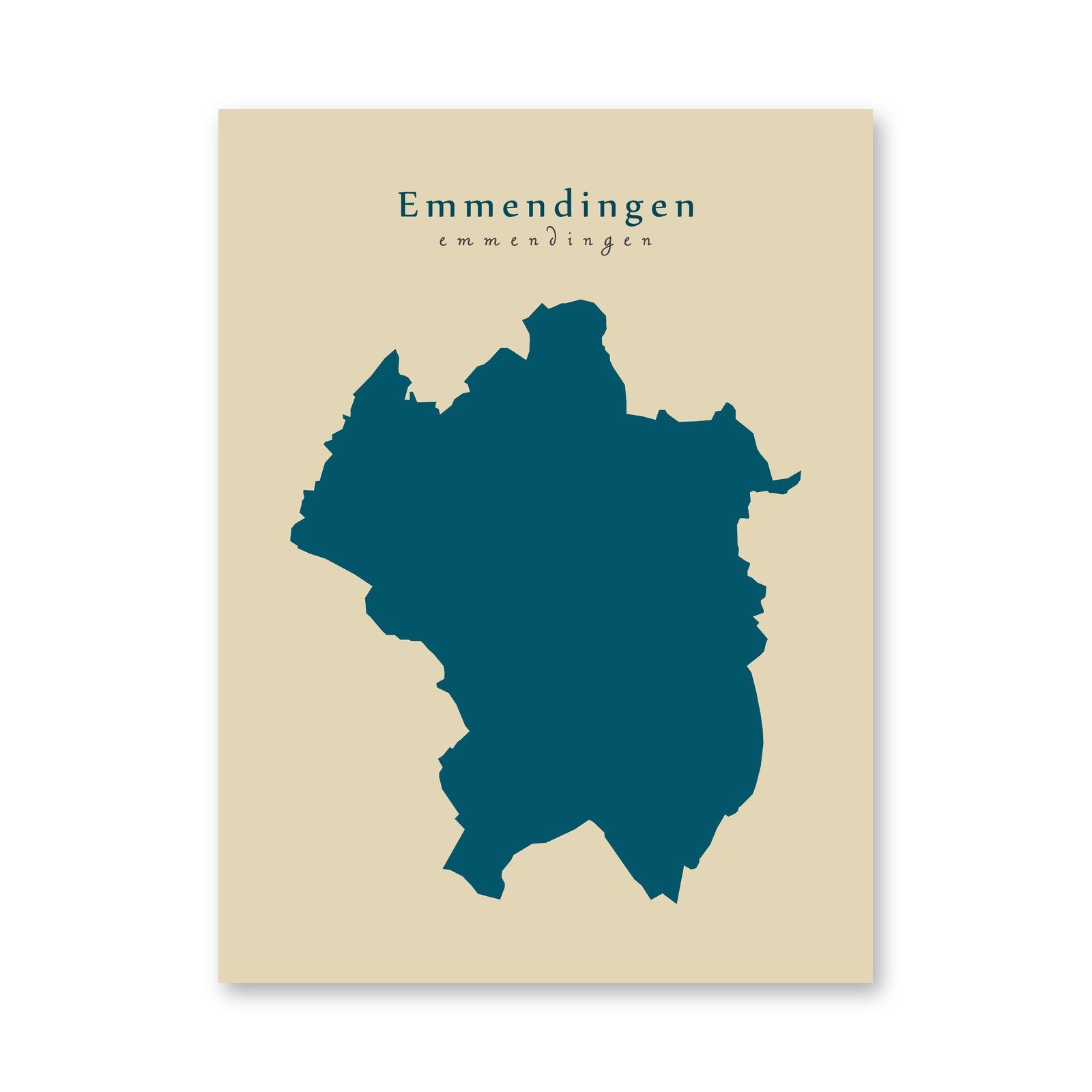 Emmendingen Karte (Baden-Württemberg) - Moderne Landkarte - Wandbild Kunstdruck Poster Map