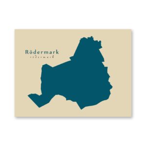 Rödermark Karte (Hessen) - Moderne Landkarte - Wandbild Kunstdruck Poster Map