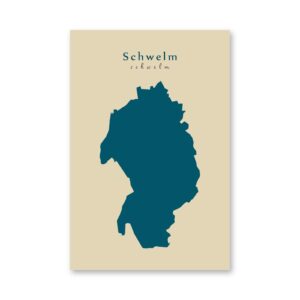Schwelm Karte (Nordrhein-Westfalen) - Moderne Landkarte - Wandbild Kunstdruck Poster Map