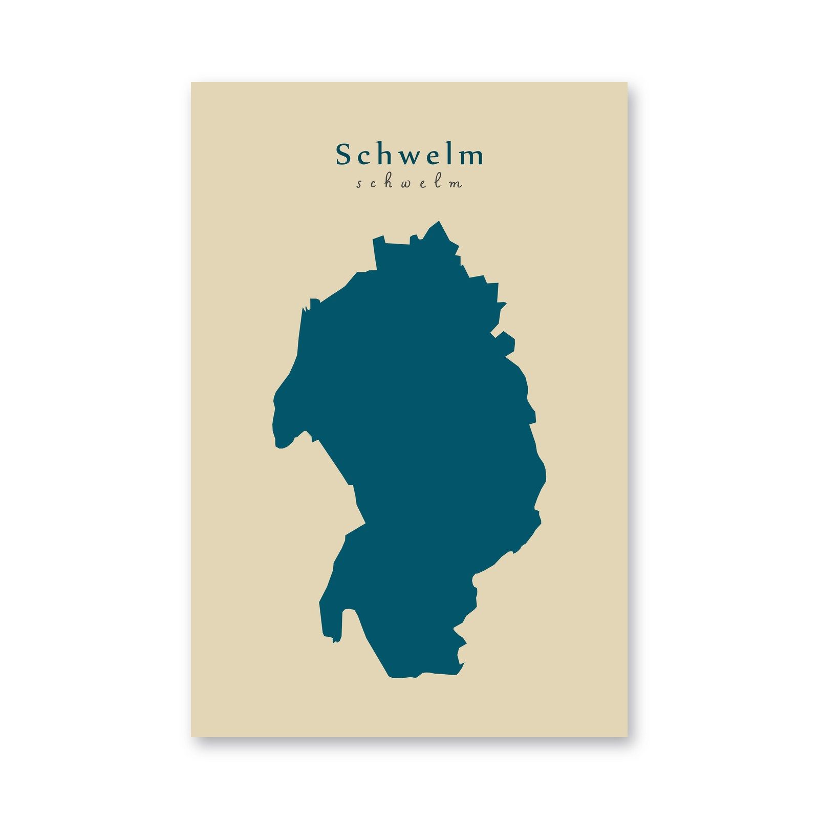 Schwelm Karte (Nordrhein-Westfalen) - Moderne Landkarte - Wandbild Kunstdruck Poster Map