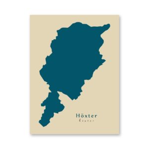 Höxter Karte (Nordrhein-Westfalen) - Moderne Landkarte - Wandbild Kunstdruck Poster Map