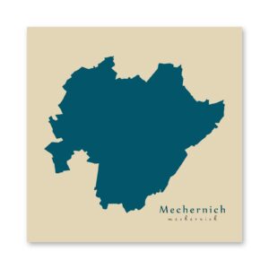 Mechernich Karte (Nordrhein-Westfalen) - Moderne Landkarte - Wandbild Kunstdruck Poster Map