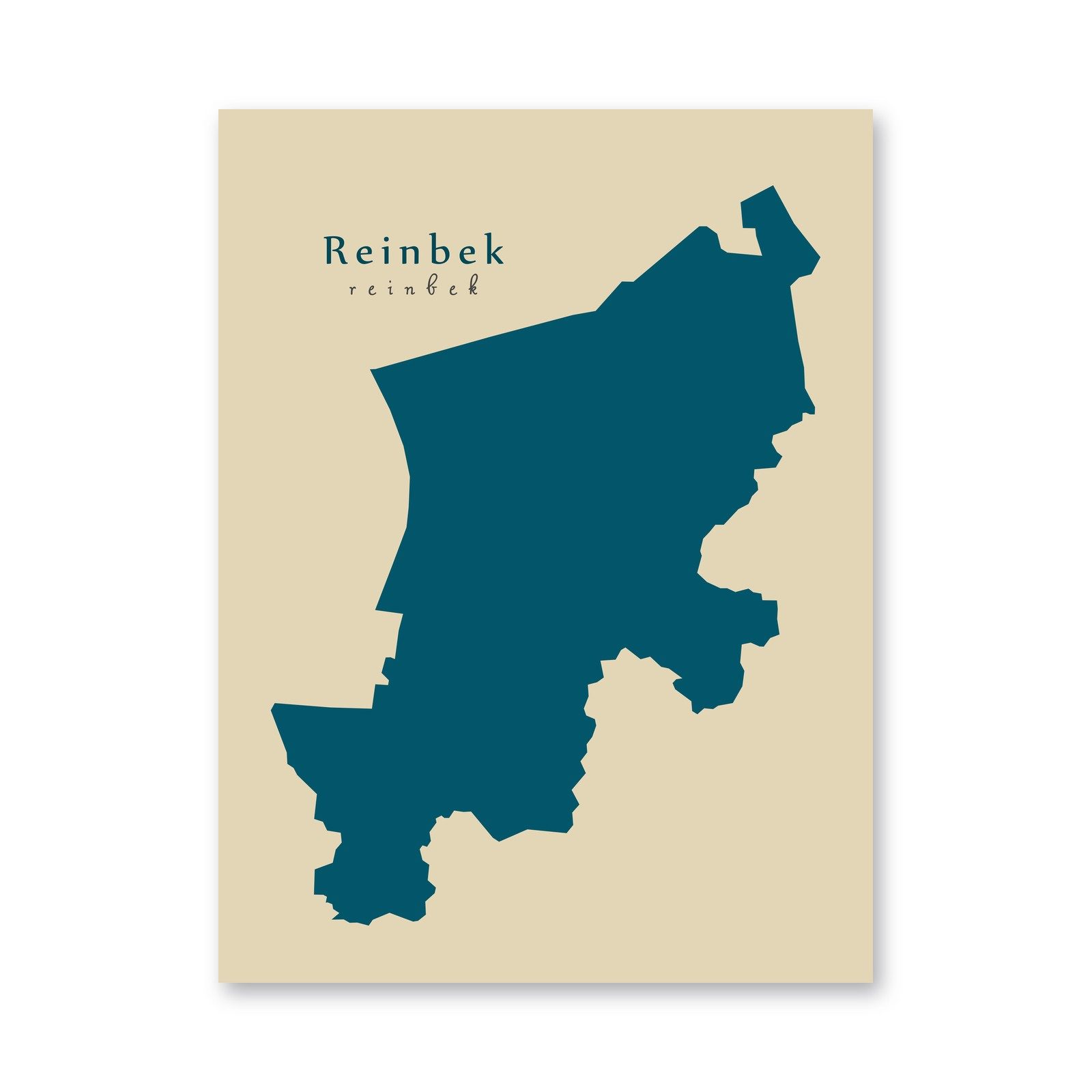 Reinbek Karte (Schleswig-Holstein) - Moderne Landkarte - Wandbild Kunstdruck Poster Map