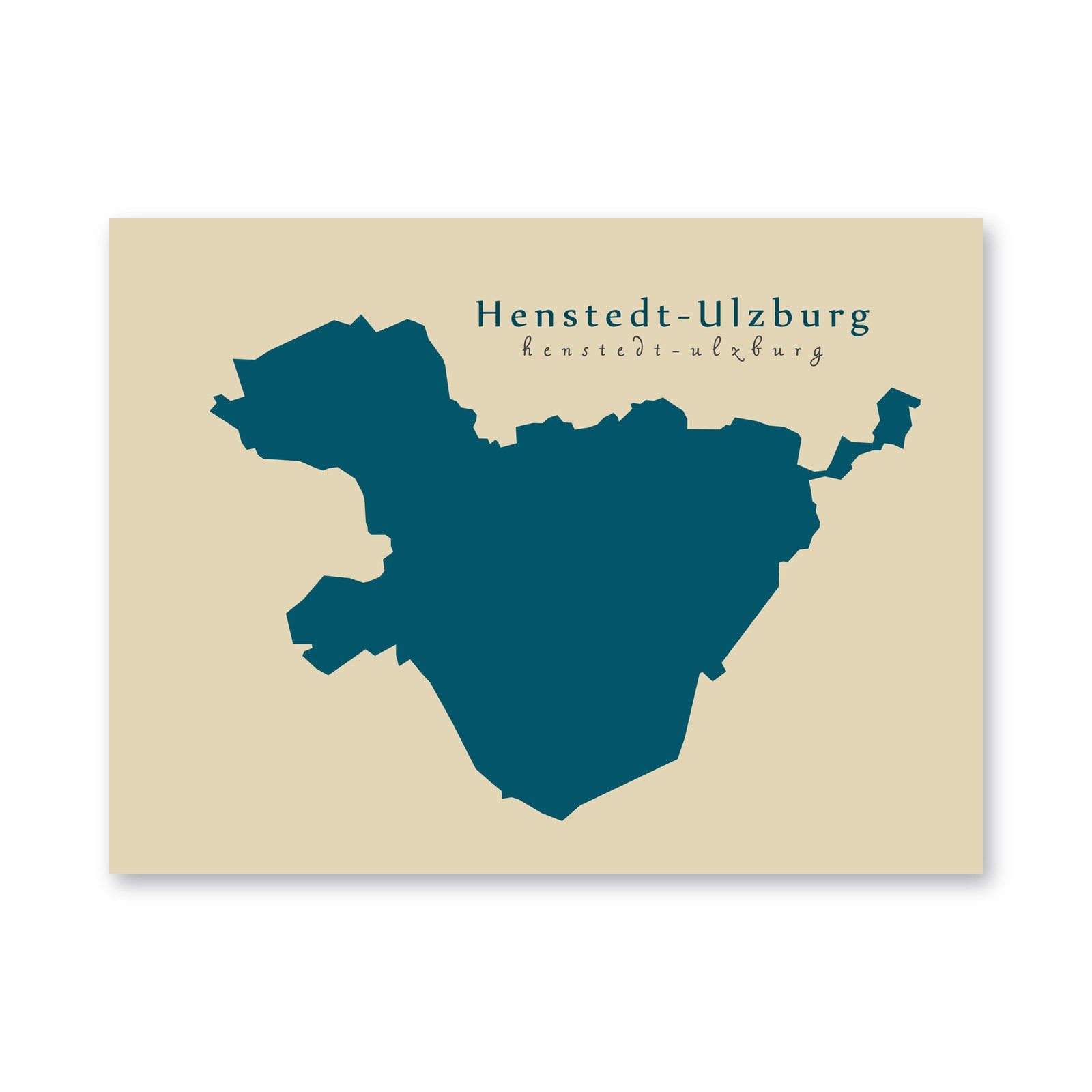 Henstedt-Ulzburg Karte (Schleswig-Holstein) - Moderne Landkarte - Wandbild Kunstdruck Poster Map