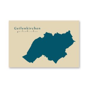 Geilenkirchen Karte (Nordrhein-Westfalen) - Moderne Landkarte - Wandbild Kunstdruck Poster Map