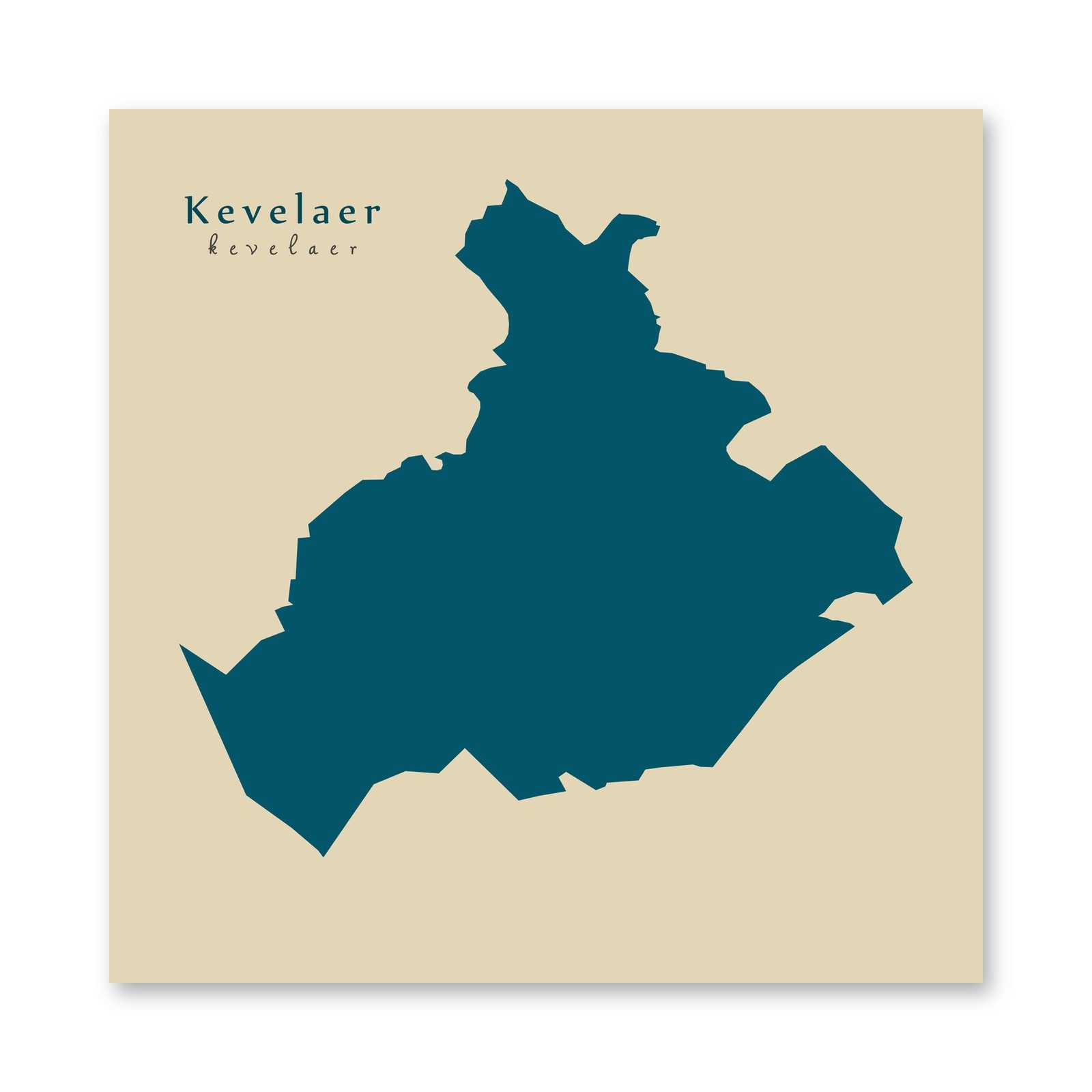 Kevelaer Karte (Nordrhein-Westfalen) - Moderne Landkarte - Wandbild Kunstdruck Poster Map