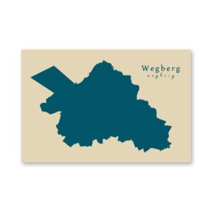 Wegberg Karte (Nordrhein-Westfalen) - Moderne Landkarte - Wandbild Kunstdruck Poster Map