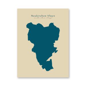 Neukirchen-Vluyn Karte (Nordrhein-Westfalen) - Moderne Landkarte - Wandbild Kunstdruck Poster Map