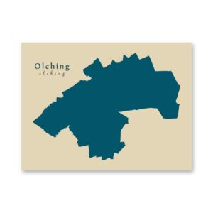 Olching Karte (Bayern) - Moderne Landkarte - Wandbild Kunstdruck Poster Map
