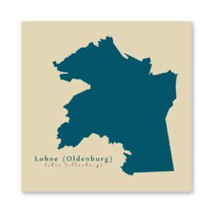 Lohne (Oldenburg) Karte (Niedersachsen) - Moderne Landkarte - Wandbild Kunstdruck Poster Map