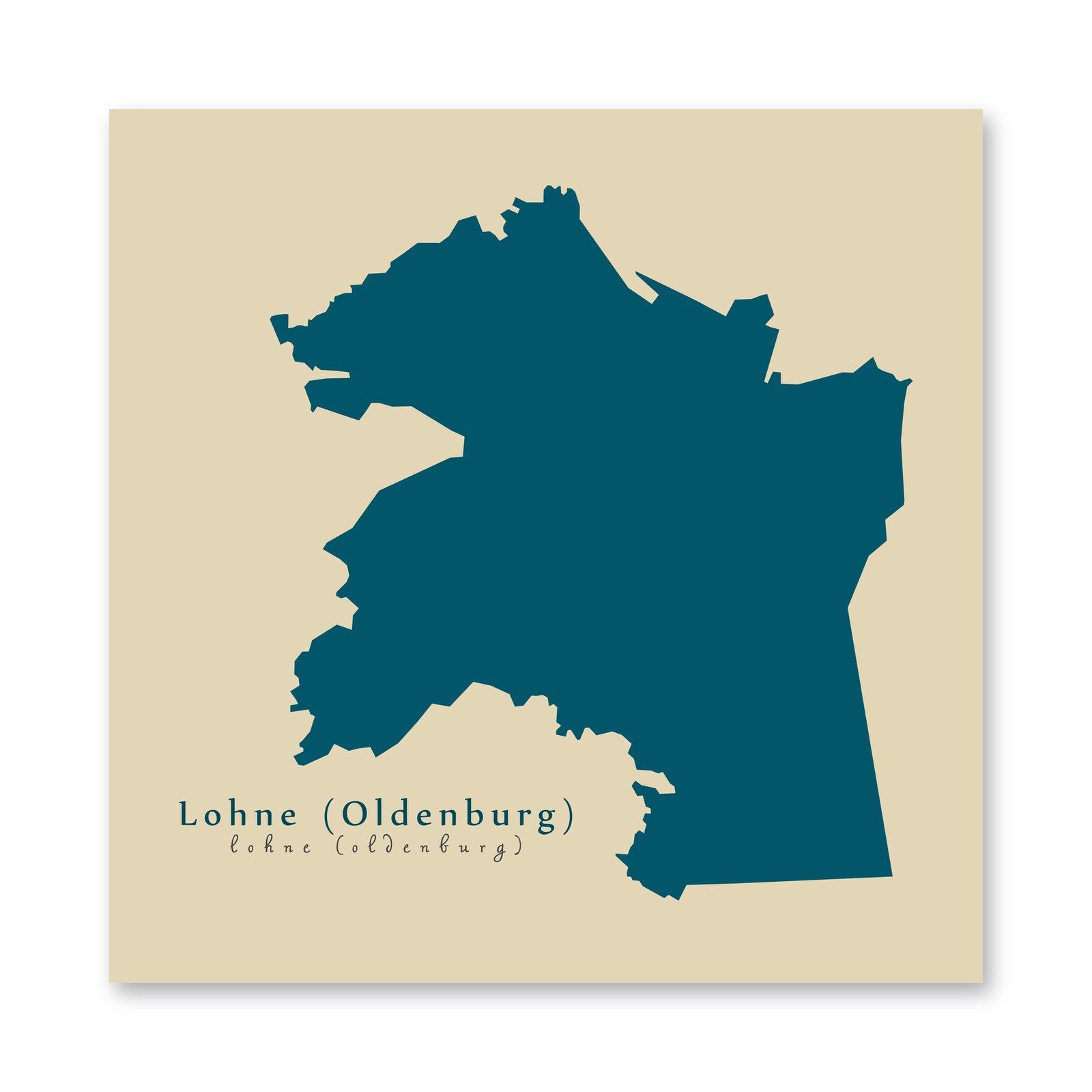 Lohne (Oldenburg) Karte (Niedersachsen) - Moderne Landkarte - Wandbild Kunstdruck Poster Map