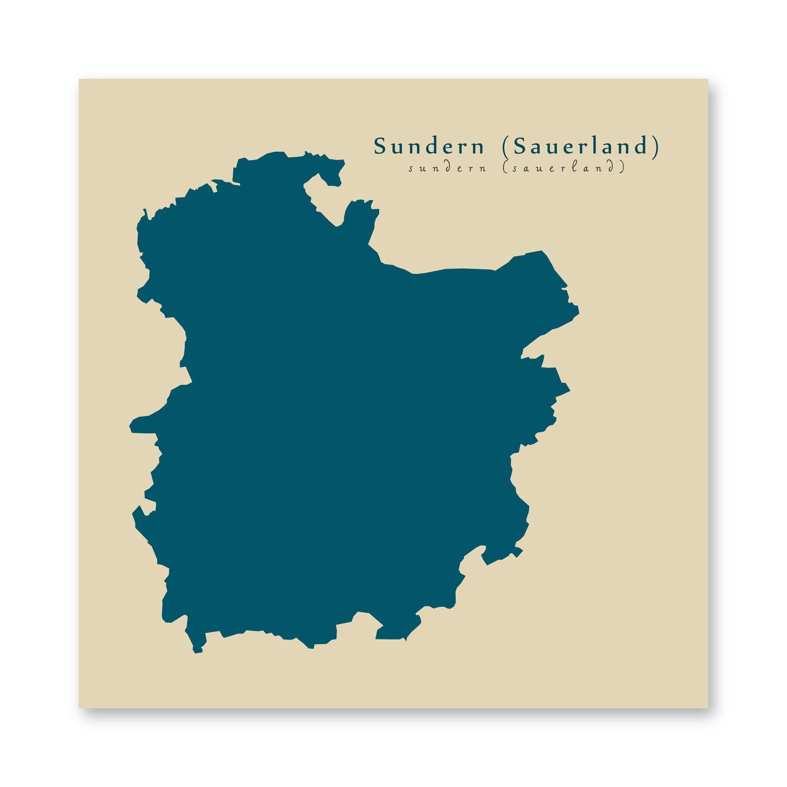 Sundern (Sauerland) Karte (Nordrhein-Westfalen) - Moderne Landkarte - Wandbild Kunstdruck Poster Map