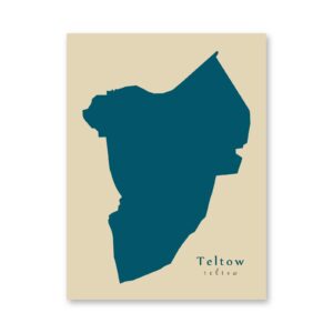 Teltow Karte (Brandenburg) - Moderne Landkarte - Wandbild Kunstdruck Poster Map