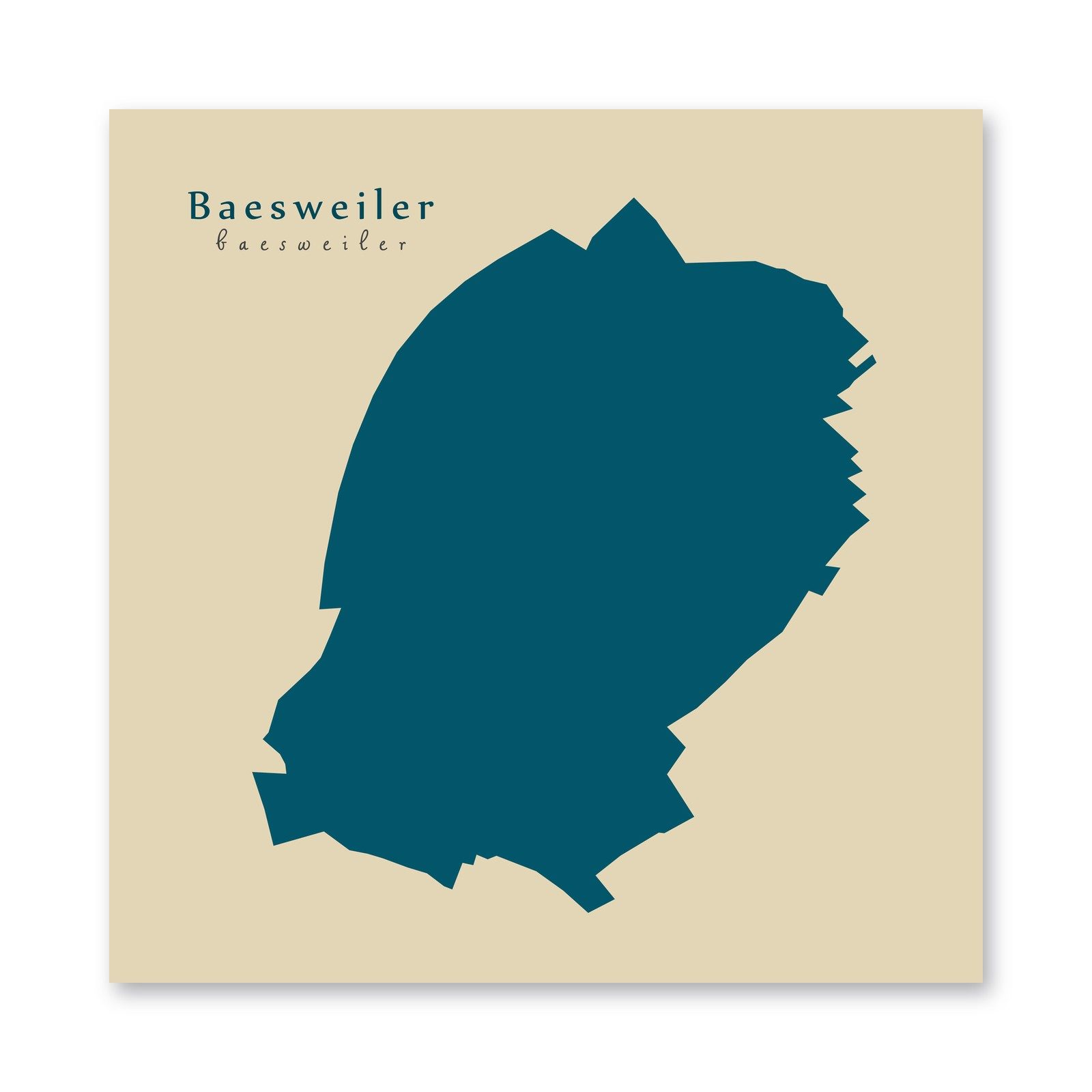Baesweiler Karte (Nordrhein-Westfalen) - Moderne Landkarte - Wandbild Kunstdruck Poster Map