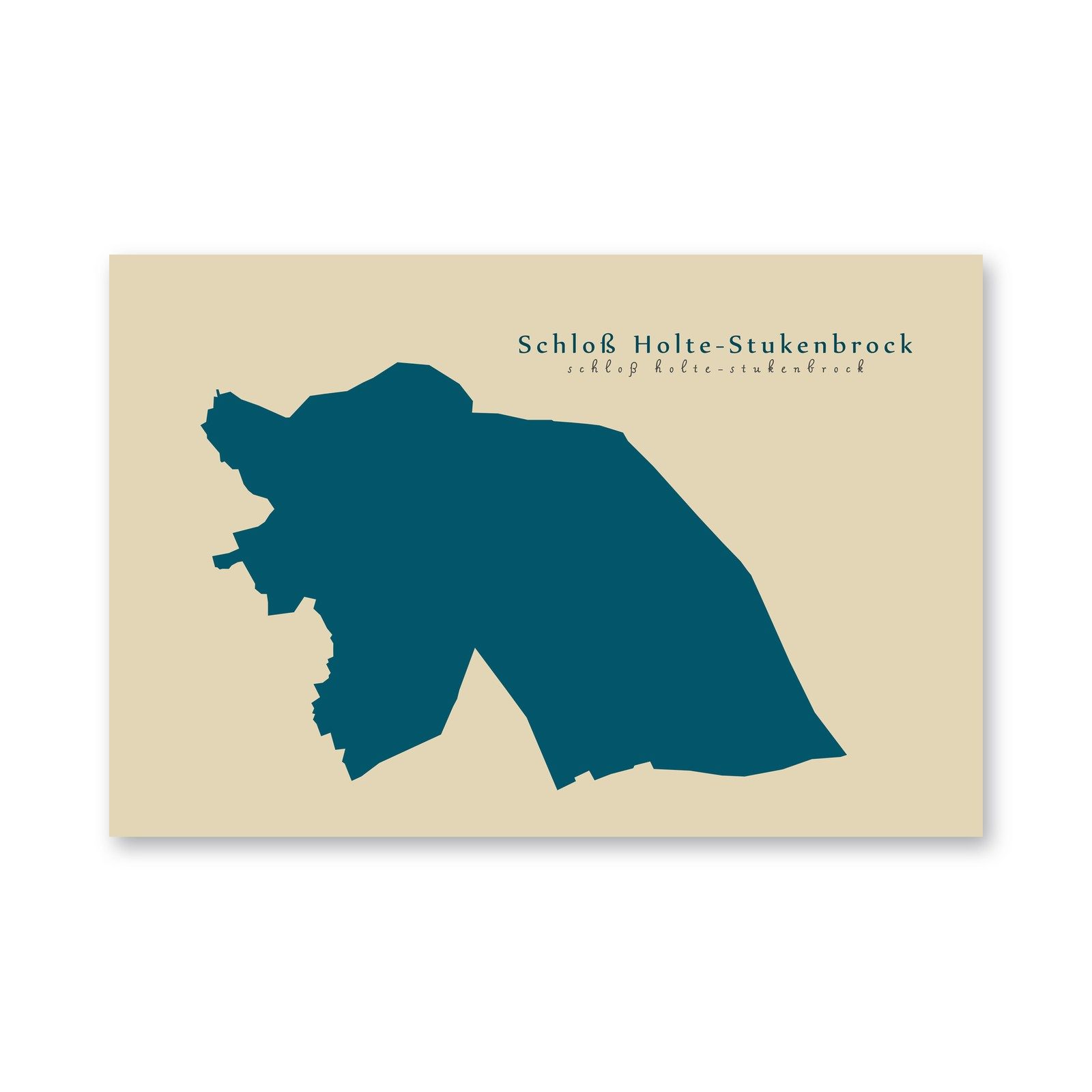 Schloß Holte-Stukenbrock Karte (Nordrhein-Westfalen) - Moderne Landkarte - Wandbild Kunstdruck Poster Map