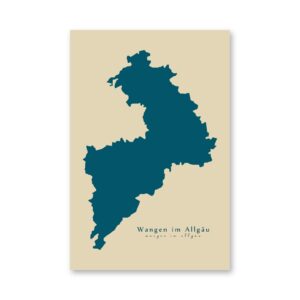 Wangen im Allgäu Karte (Baden-Württemberg) - Moderne Landkarte - Wandbild Kunstdruck Poster Map