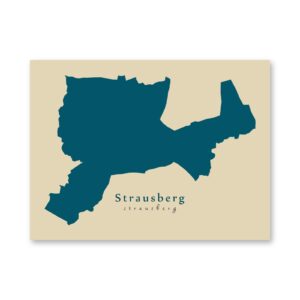 Strausberg Karte (Brandenburg) - Moderne Landkarte - Wandbild Kunstdruck Poster Map