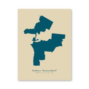 Hohen Neuendorf Karte (Brandenburg) - Moderne Landkarte - Wandbild Kunstdruck Poster Map