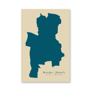 Werder (Havel) Karte (Brandenburg) - Moderne Landkarte - Wandbild Kunstdruck Poster Map