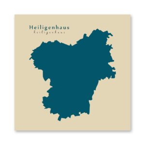 Heiligenhaus Karte (Nordrhein-Westfalen) - Moderne Landkarte - Wandbild Kunstdruck Poster Map