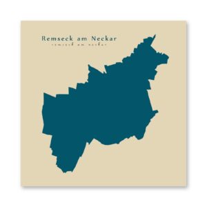 Remseck am Neckar Karte (Baden-Württemberg) - Moderne Landkarte - Wandbild Kunstdruck Poster Map