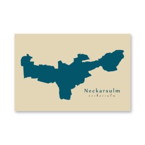 Neckarsulm Karte (Baden-Württemberg) - Moderne Landkarte - Wandbild Kunstdruck Poster Map